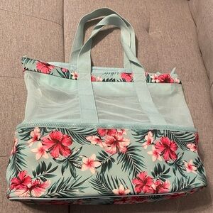 Floral Beach + cooler bag